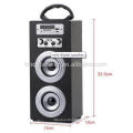 mini bluetooth karaoke wooden speaker with MIC slots FM USB TF/SD LED screen